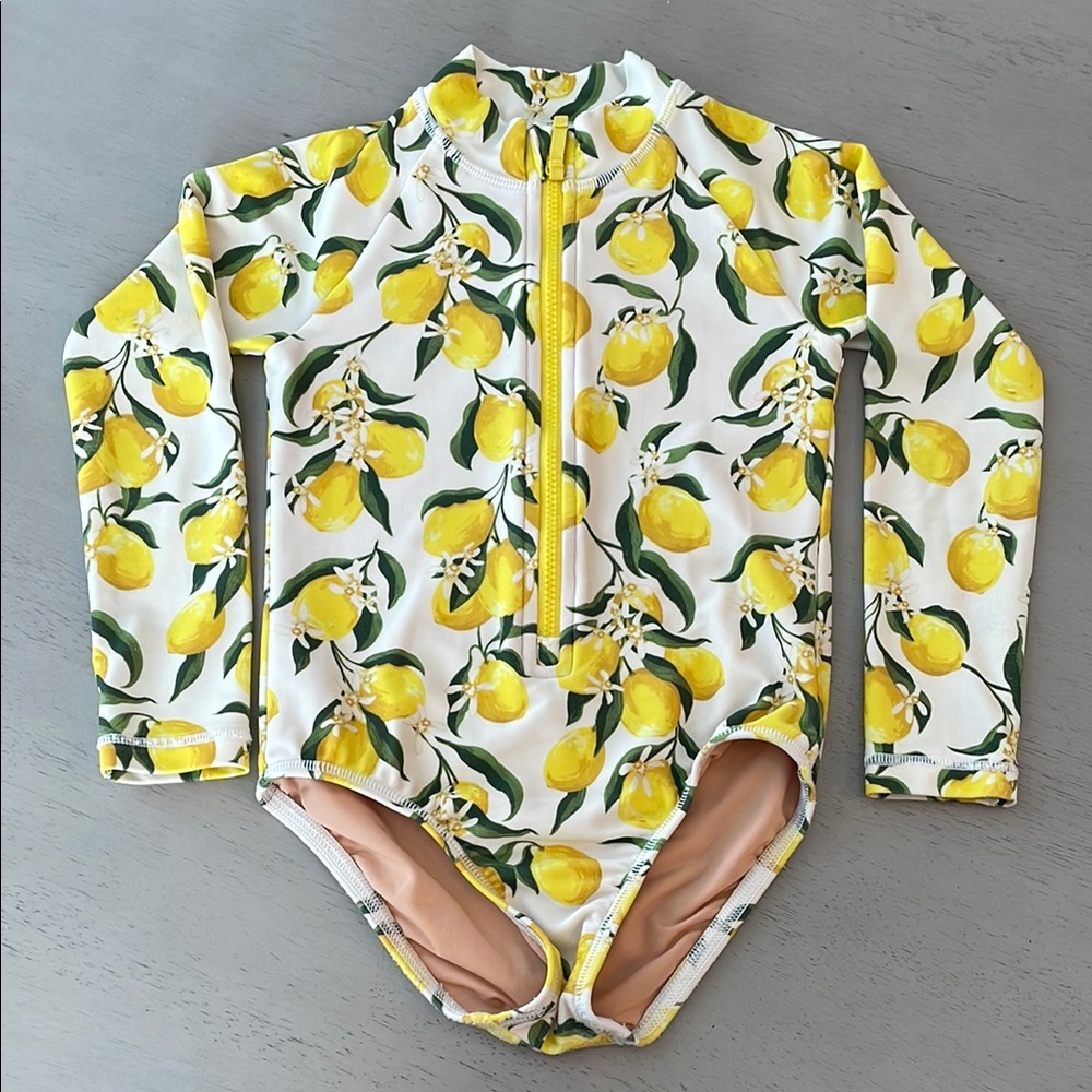 J. Crew Crewcuts 3T Lemons Rashguard Swimwear one piece